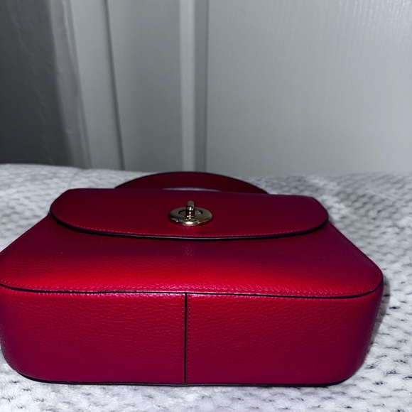 Coach Red Pebble Leather Crossbody - Picture 3 of 8